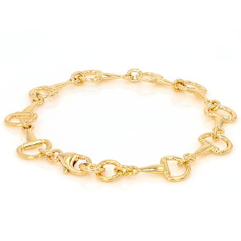 Chain Link Bracelet In 18K Gold Over Bronze