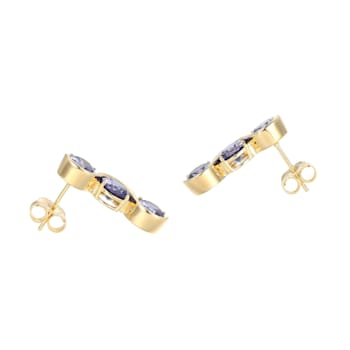 Blue Cubic Zirconia 18k Yellow Gold Over Silver December Birthstone
Earrings 8.21ctw