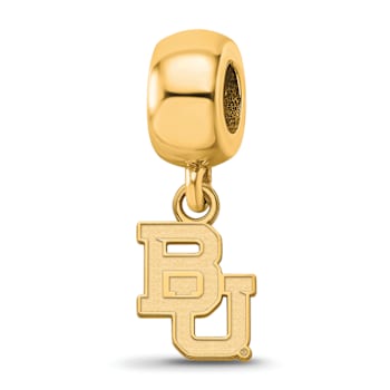 14K Yellow Gold Over Sterling Silver LogoArt Baylor University Extra
Small Dangle Bead