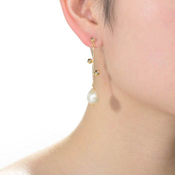Pear Shape Freshwater Pearl Drop Earrings In 14K Gold Over Sterling Silver
