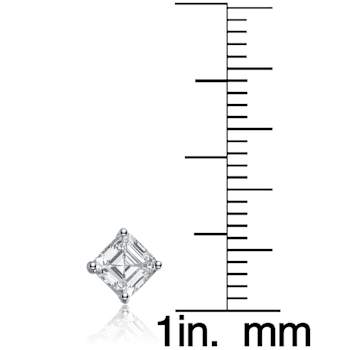 Square CZ Stud Earrings In Sterling Silver