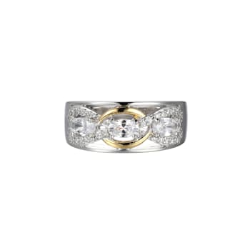 White Cubic Zirconia Platinum and 18k Yellow Gold Over Sterling Silver
Ring 1.26ctw