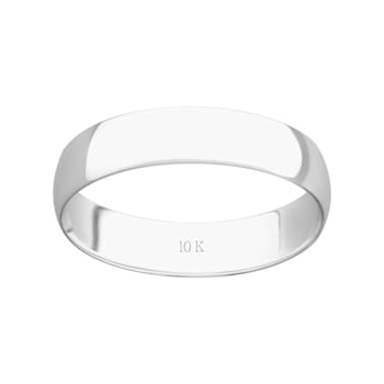 4mm Lightweight Ladies Wedding Band in 10k White Gold