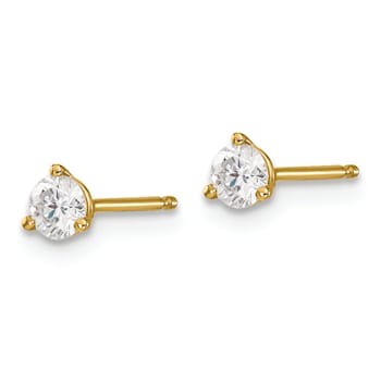 14K Yellow Gold 1/3ct. 3.5mm Round J-K Color Moissanite Earrings