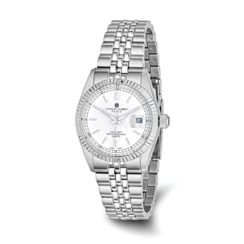 Men's Charles Hubert Stainless Steel Off White Dial Watch
