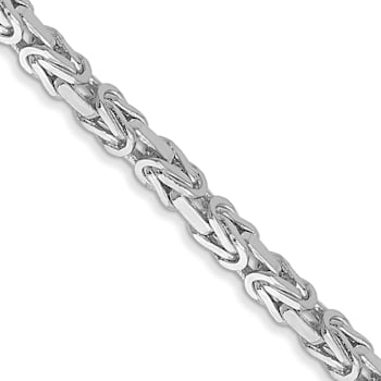 14K White Gold 2mm Byzantine Chain Necklace