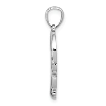 Rhodium Over 14K White Gold Polished Small Infinity Heart Pendant
