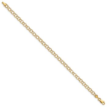 10k Yellow Gold Children's 4mm Double Link Charm Bracelet