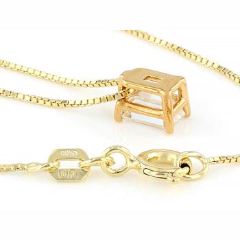 Lab-Grown Diamond Emerald-Cut Slide Pendant In 14K Gold Over Sterling
Silver 0.50ctw