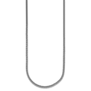 Rhodium Over Sterling Silver Polished 3.0mm Franco 16 Inch Chain