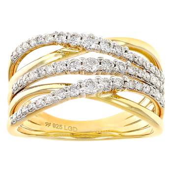 Lab-Grown Diamond Crossover Ring 0.62ctw In 14K Gold Sterling Silver