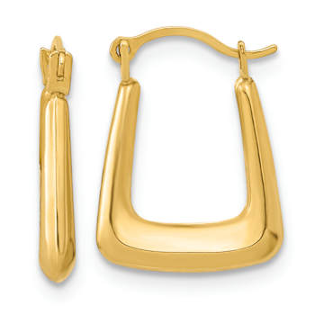 14k Yellow Gold 5/8" Polished Fancy Hoop Earrings