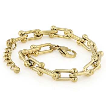 Stirrup Link Bracelet In Gold-Tone 6.5mm