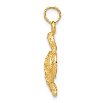 14K Yellow Gold Sea Turtle Pendant