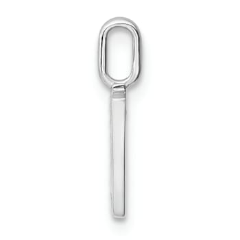 14K White Gold Diamond Letter V Initial Pendant