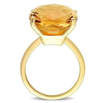 Madeira Citrine 14K Yellow Gold Cocktail Ring 15ctw