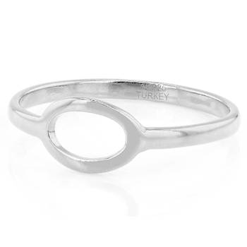 Open Oval Band Ring In Sterling Silver