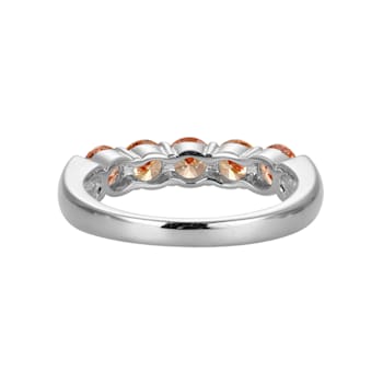 Champagne Cubic Zirconia Platinum Over Sterling Silver Ring 2.02ctw