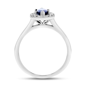 1.37ctw Sapphire and Diamond Ring in 14k White Gold