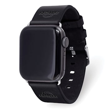 Gametime Los Angeles Chargers Leather Band fits Apple Watch (38/40mm S/M
Black). Watch not included.
