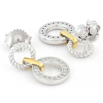 Refined Lab-Grown Diamond Rope-Motif Earrings 0.33ctw In Two-Tone Gold