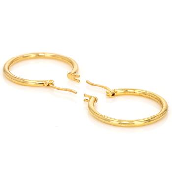 Classic Polished Hoop Earrings In 18K Gold Over Sterling Silver