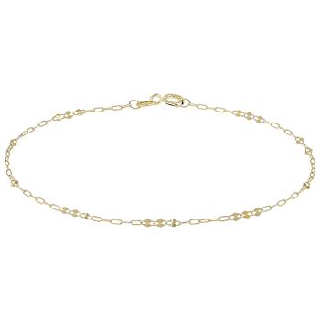 Dainty Paperclip Petali Station Bracelet In Solid 14K Yellow Gold