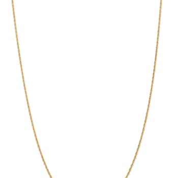 18K Yellow Gold 1.3mm Solid Baby Rope 16 Inch Chain