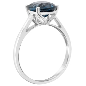 10x8mm Oval London Blue Topaz Rhodium Over Sterling Silver Ring