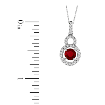 0.80ctw Ruby and Diamond Pendant 14k White Gold