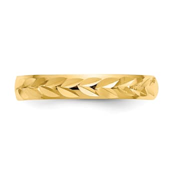 14K Yellow Gold Diamond Cut Toe Ring