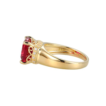 Lab Created Ruby And White Cubic Zirconia 18k Yellow Gold Over Silver
July Birthstone Ring 4.42ctw