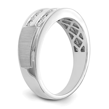 Rhodium Over 10K Gold Lab Grown Diamond Men's Ring