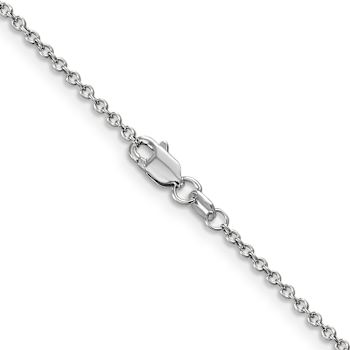 Rhodium Over 14k White Gold 1.4mm Solid Round Open Wide Link Cable 24
Inch Chain