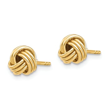 14k Yellow Gold 6.45mm Love Knot Stud Earrings