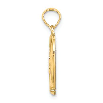 14K Yellow Gold Number 1 MOM in Heart Charm