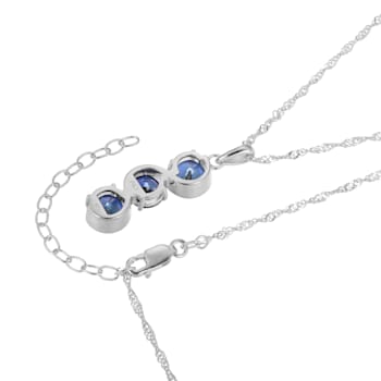 Lab Created Blue Sapphire Platinum Over Sterling Silver September
Birthstone Pendant 3.88ctw