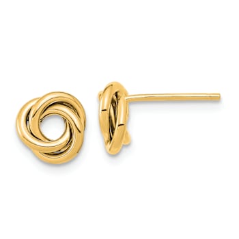 14k Yellow Gold Polished 8mm Love Knot Stud Earrings