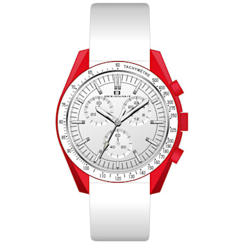 Oceanaut Men's Orbit White Dial, White Leather Strap Watch