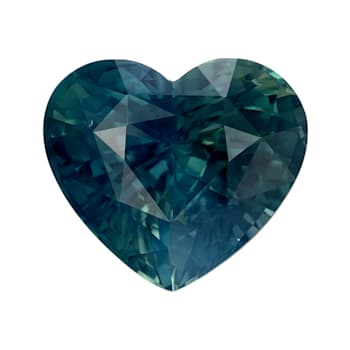 Blue-Green Sapphire Loose Gemstone 9x8mm Heart Shape 3.03ct