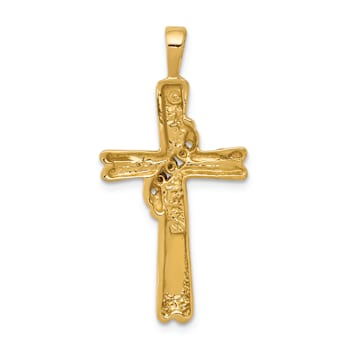 10k Yellow Gold Diamond Cross Pendant