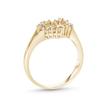 0.20ctw Diamond Heart Shaped Ring in 14k Yellow Gold