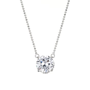 White Cubic Zirconia Platineve®  Solitaire Necklace 6.05ctw