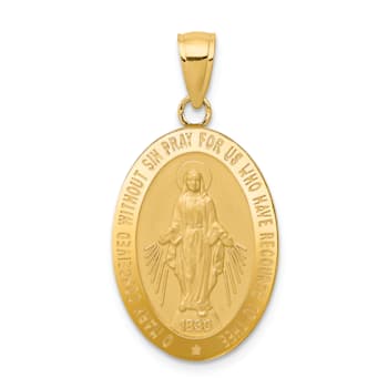 14K Yellow Gold Miraculous Medal Pendant