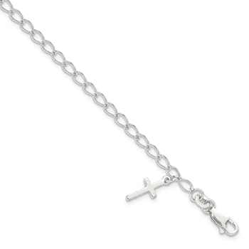 Sterling Silver Polished Latin Cross Charm with 1-inch Extensions
Children's Bracelet