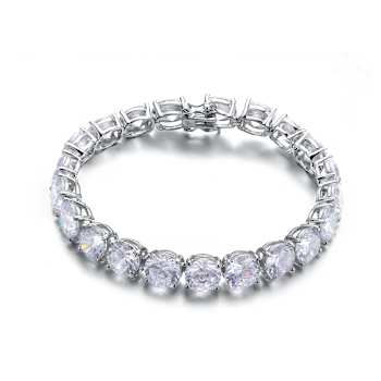 CZ Tennis Bracelet In Sterling Silver 7 Inch