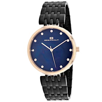 Oceanaut Women's Aerglo Blue Dial, Black Stainless Steel Watch