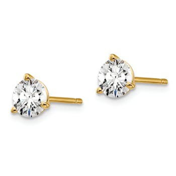 Certified White Lab-Grown Diamond G-H SI 14k Yellow Gold Martini Stud
Earrings 1.00ctw