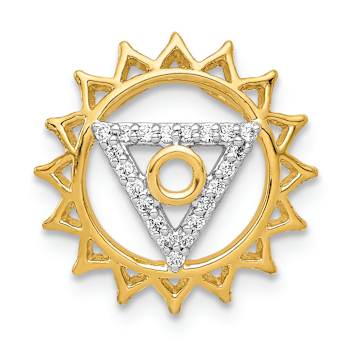 14k Yellow Gold and Rhodium Over 14k Yellow Gold Diamond
Vishuddha/Throat Chakra Chain Slide Pendant
