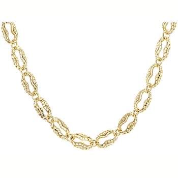 Turkish Mariner Chain Necklace In 18K Gold Over Sterling Silver 8mm 16 Inch